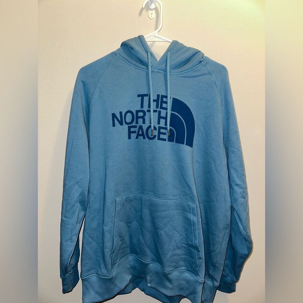 The North Face blue sweatshirt